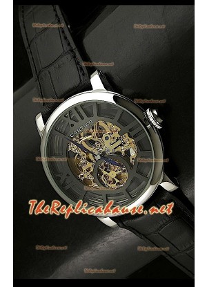 Mens Ronde De Cartier Replica Watch in Gold Movement - 43MM