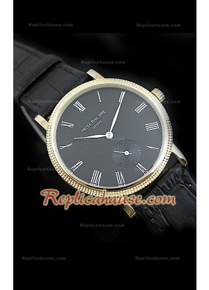 Patek Philippe Calatrava Japanese Replica Watch in Yellow Gold