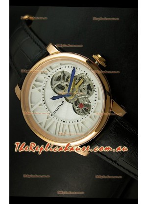 Rotonde De Cartier Cadran Love Japanese Replica Watch - Yellow Gold Case