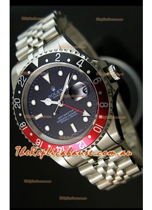 Rolex Replica GMT Masters Watch with Black/Red Bezel
