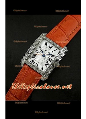 Cartier Tank Francaise Ladies Watch Diamonds Bezel Steel Case