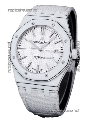 Audemars Piguet Royal Oak Ref.15400 Forged Carbon Casing Watch White Dial in 1:1 Mirror Replica