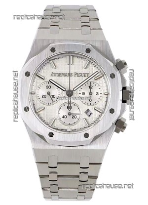 Audemars Piguet Royal Oak Chronograph 1:1 Mirror Replica - 904L Steel in White Dial 41MM