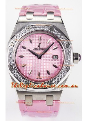Audemars Piguet Royal Oak 33MM 904L Steel Quartz Pink Dial Swiss Replica Watch 