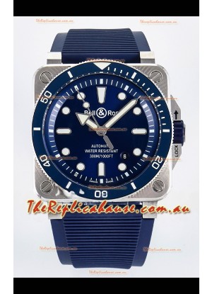 Bell & Ross BR03-92 Diver Stainless Steel - Blue Dial Swiss Replica Watch 1:1 Mirror Replica