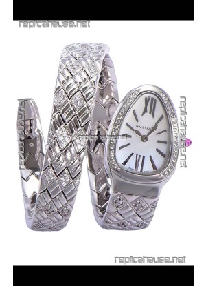 Bvlgari Serpenti Edition Steel Casing White Dial Watch in 1:1 Mirror Quality