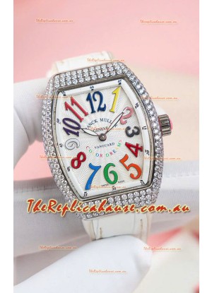 Franck Muller V32 Swiss Quartz Mossanite 1:1 Replica Watch 36MM