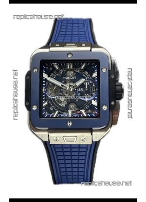 Hublot Square Bang Unico Titanium Blue Ceramic Chronograph Watch 1:1 Mirror Replica
