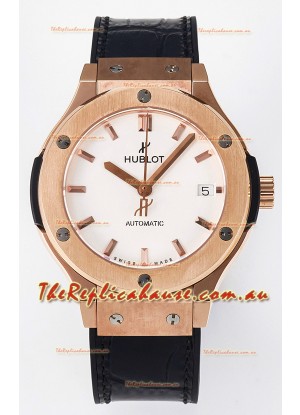 Hublot Super Clone Classic Fusion Rose Gold 38MM 1:1 Mirror Replica Watch White Dial