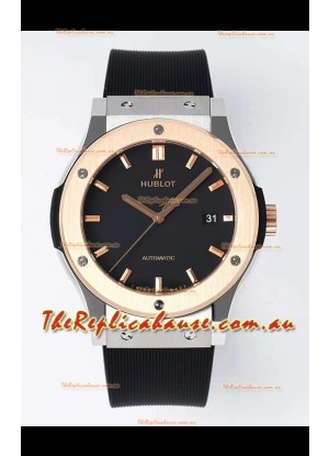 Hublot Classic Fusion Two Tone Black Dial 42MM Swiss Replica Watch 1:1 Mirror Quality