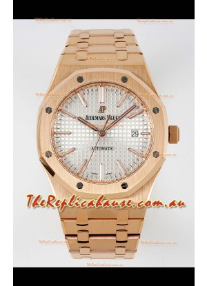 Audemars Piguet Royal Oak 15400 41MM White Dial 904L Rose Gold CALIBRE 3120 Movement 1:1 Mirror Replica