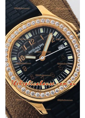 Patek Philippe Aquanaut 5067A Swiss Replica Watch in Yellow Gold Black Dial - 35MM