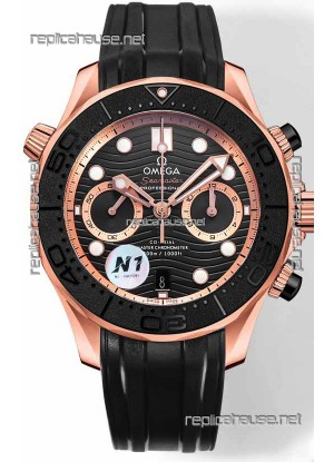 Omega Seamaster Co-Axial Master Chronograph Rose Gold Black Dial 44MM 1:1 Mirror Replica