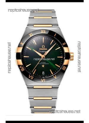 Omega Co-Axial Constellation Two Tone Black Green Dial 1:1 Mirror Replica 41MM