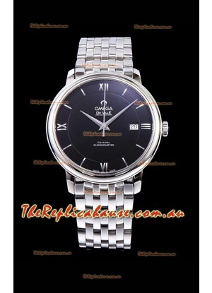 Omega De Ville Prestige Co-Axial 36.8MM Black Dial 1:1 Swiss Mirror Replica Timepiece 