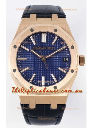 Audemars Piguet Royal Oak 15510 50th Anniversary 41MM Blue Dial Rose Gold 41MM 1:1 Mirror Replica