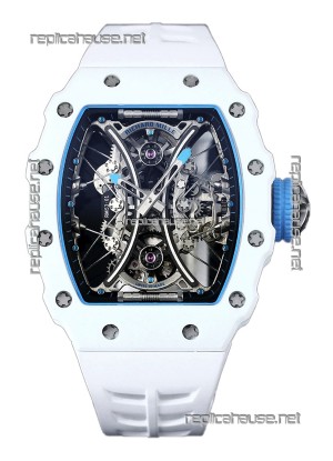 Richard Mille RM53-01 Pablo Mac Donough White TPT CASE White Rubber Strap Swiss Replica Watch