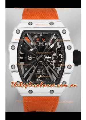 Richard Mille RM12-01 White Carbon Fiber Case Genuine Tourbillon Movement 1:1 Mirror Replica Watch