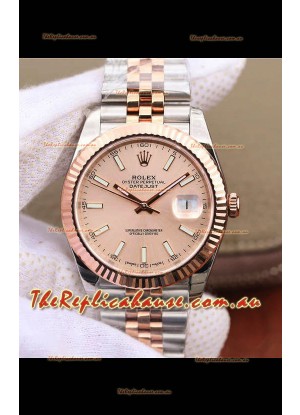 Rolex Datejust 41MM Cal.3135 Movement Swiss Replica Watch in 904L Steel Two Tone Champange Dial