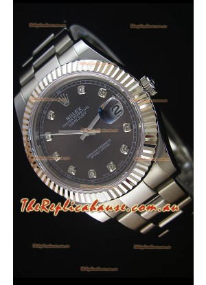 Rolex Datejust Japanese Replica Watch - Grey Dial in 41MM with Oyster Strap