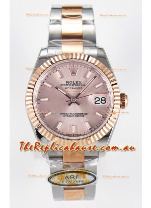 Rolex Super Clone Datejust ETA 2688 Movement 31MM Two Tone Rose Gold Swiss Champange Dial
