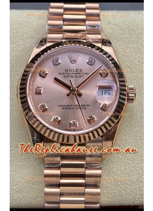 Rolex Datejust 31MM Swiss Watch in 904L Steel Rose Gold Dial 1:1 Mirror Replica