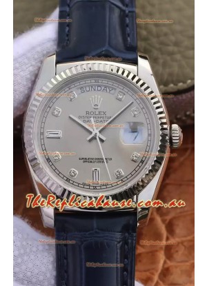 Rolex Day Date 904L Steel Casing Watch in Grey Dial 36MM - 1:1 Mirror Quality 