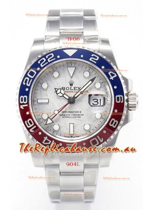 Rolex GMT Masters II Super Clone 126720 Cal.3285 White Meteorite Dial 904L Steel in Oyster Strap Swiss Replica