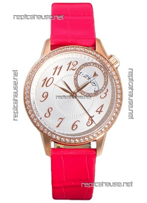 Vacheron Constantin Egerie Muse Rose Gold Casing in White Dial Swiss Replica