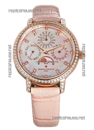 Vacheron Constantin Traditionelle Perpetual Calendar Ultra-Thin Rose Gold Swiss Replica 