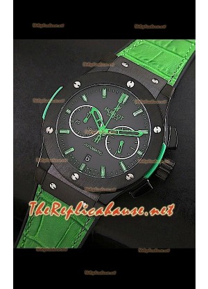 Hublot Classic Fusion Swiss Watch PVD Case Green Strap