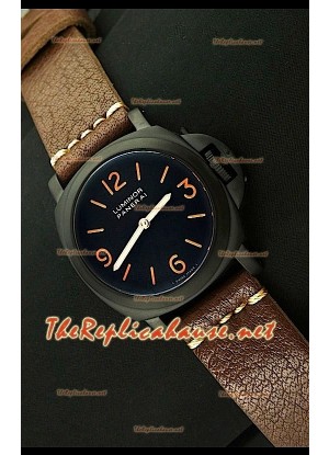 Panerai Luminor Base 44MM Swiss Watch in Dark Brown Strap