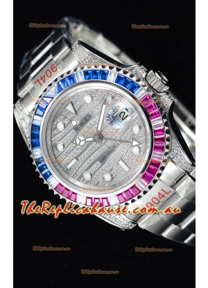 Rolex GMT Masters II Iced out Swiss Timepiece with 904L Steel Case