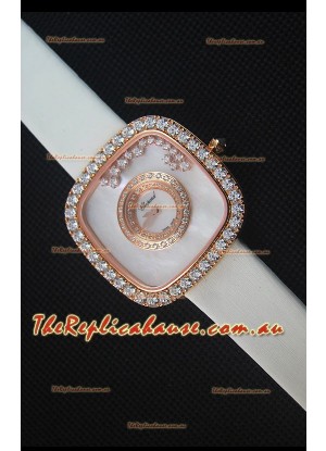 Chopard Happy Diamonds 38MM White Strap in White Dial