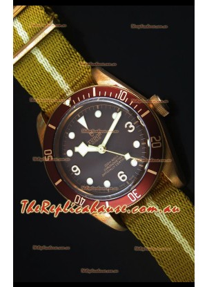Tudor Heritage Bay Bronze Swiss Replica Timepiece with NATO Strap 