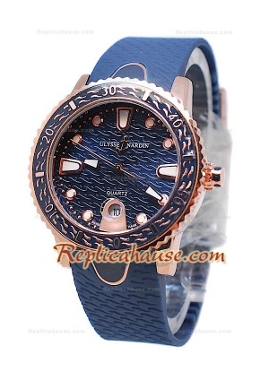 Ulysse Nardin Lady Diver Replica Watch in Gold Casing