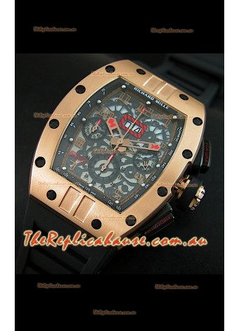 Richard Mille RM011 Filipe Massa Pink Gold on Titanium Casing Swiss Replica Watch