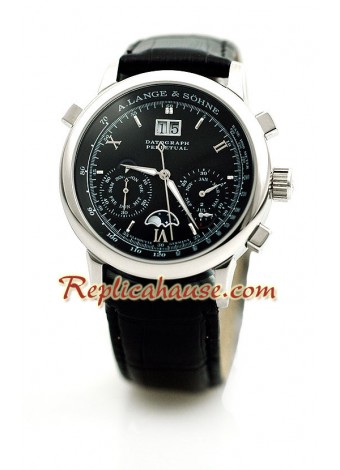 A. Lange and Sohne Datograph Perpetual Leather Wristwatch ALANGE11