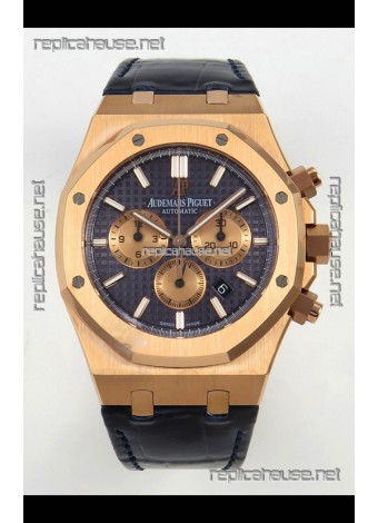 Royal Oak Chrono 26331 Rose Gold Blue Dial Super Clone Watch 