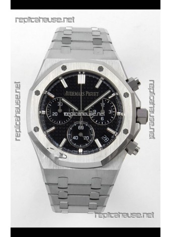 Royal Oak Chrono 26240 Black Dial FREE SPRUNG MVMNT Steel Caing Super Clone Watch 