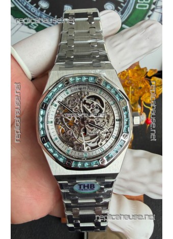 Royal Oak Openworked 15412BC Green Sapphires Super Clone Watch