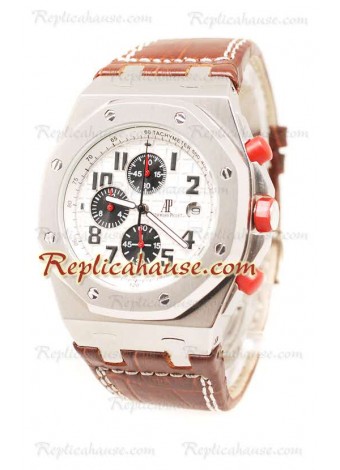 Audemars Piguet Royal Oak Offshore White Dial in Leather Strap ADPGT131