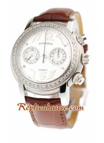Audemars Piguet Jules Verne Swiss Wristwatch with Leather Strap ADPGT25