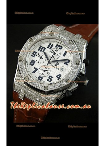 Audemars Piguet Royal Oak Offshore Quartz Watch with Diamonds Bezel