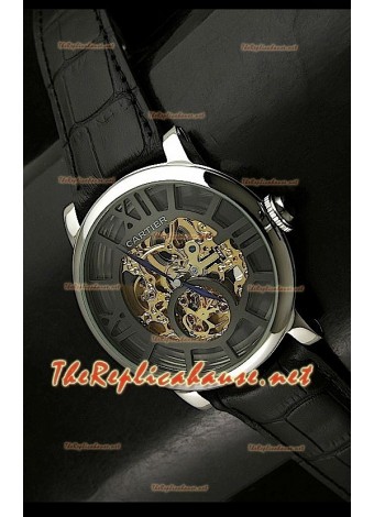 Mens Ronde De Cartier Replica Watch in Gold Movement - 43MM