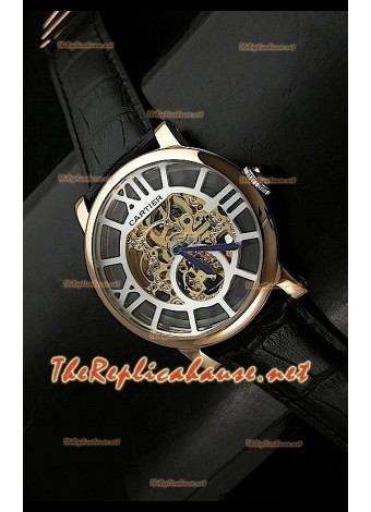Mens Ronde De Cartier Replica Watch in Gold Casing - 43MM