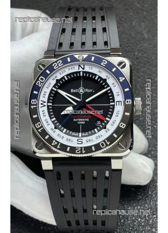 Bell and Ross BR03 GMT Compass Blue/Black Bezel Swiss Replica Watch 