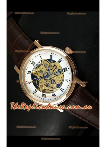 Breguet Classique Japanese Automatic Watch in Gold Skeleton Dial - Roman Hour Numerals
