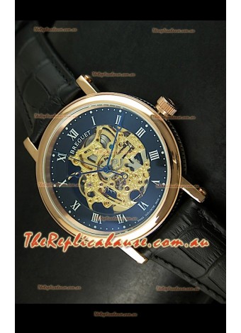 Breguet Classique Japanese Automatic Watch in Gold Skeleton Dial - Arabic Hour Numerals