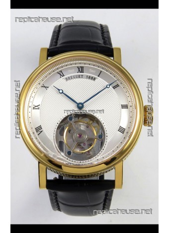 Breguet Classique Tourbillon Yellow Gold Roman Dial Super Clone Watch 